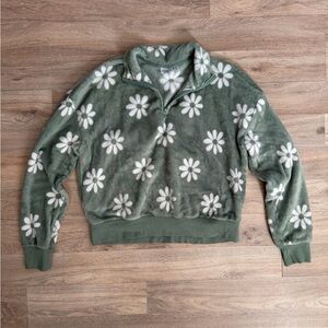 Dolls Kill Green Floral Fleece Jacket